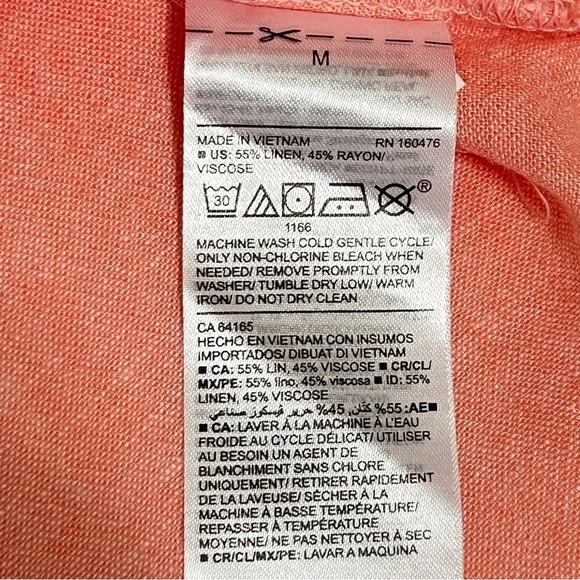 Old Navy Linen-blend Peach 3/4 Length Sleeves Tunic Size Medium - Picture 9 of 11